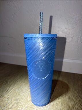 Starbucks Blue Swirled Reusable Tumbler with Straw